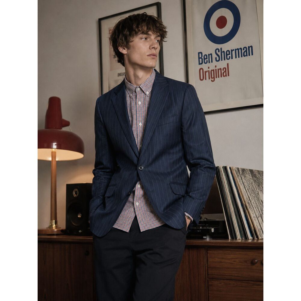 Ben Sherman Blue Stripe Sport Coat Suit Jacket Blazer  Mens Size 40